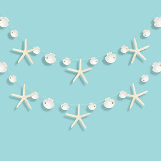 Paper White Starfish and Sea Shell Garlands (20ft) 1