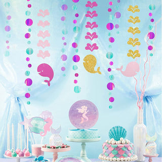 Glitter Gold Rose Pink Whale Bubble Garlands  1