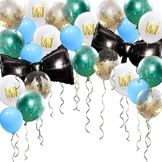 Father's Day Balloons Set with Bow Balloons in Blue and Black (26 pcs) 1