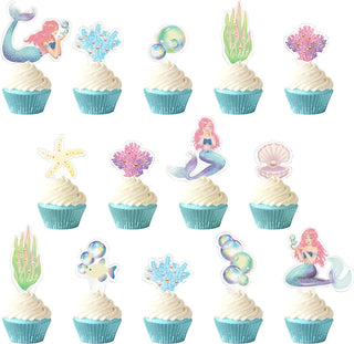 Mermaid Cup Cake Toppers (14pcs) 1