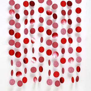 4pcs Glitter Red Circle Dots Garland Kit 1