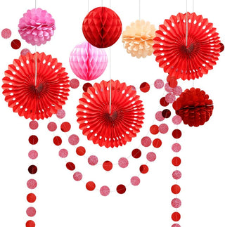 Rose Red Pink Party Pom Pom Kit for Valentines Day Decorations 1