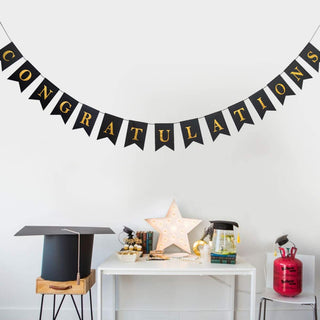 Shimmer Congratulations Banner in Gold and Black (1 pc) 1