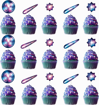 Iridescent Outer Space Cupcake Toppers Set (15pcs) 1
