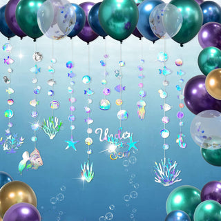 Under the Sea Balloons and Holographic Bubble Garlands Set (42 pcs) 1