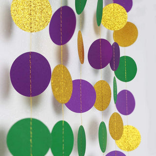 Gold Purple Green Circle Dots Garland Kit Mardi Gras Decor 1