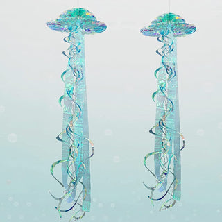 Hanging Blue Iridescent Jellyfish (2pcs) 1