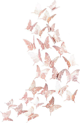 3D Rose Gold Butterfly Wall Stickers (Rose Gold B) 1