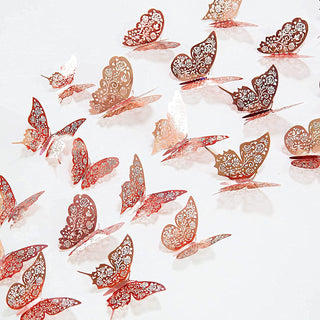 3D Rose Gold Butterfly Wall Stickers (Rose Gold A) 1