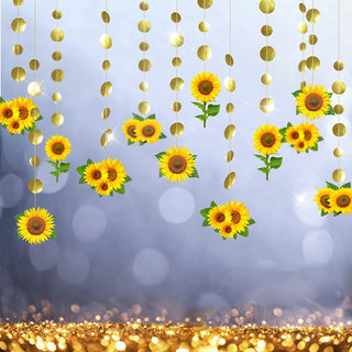 12pcs Sunflower Garlands for Kids Birthday Party Decorations Sun Flower Streamer Backdrop 1