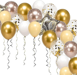 Champagne Gold Balloons with Confetti Balloon Set (31pcs) 6