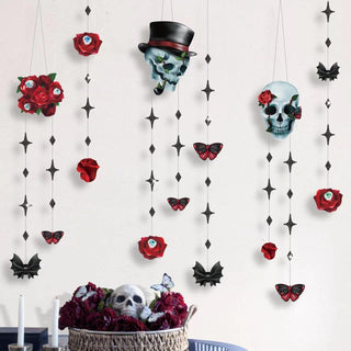 6 pcs Rose Skull Garlands for Halloween Party Decoration 1
