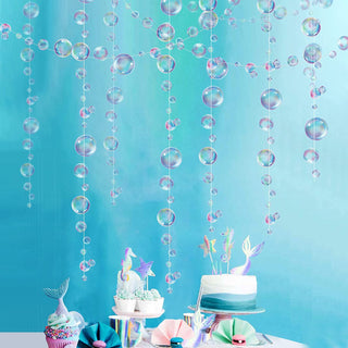 Mermaid Theme Transparent Purple and Blue Bubble Garlands (4pcs) 1