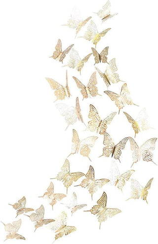 3D Champagne Gold Butterfly Wall Decal 1