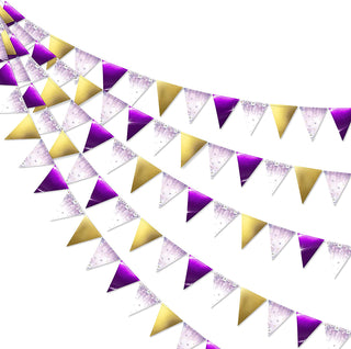 Gold Butterfly Lavender Flag Banners (28ft) 1