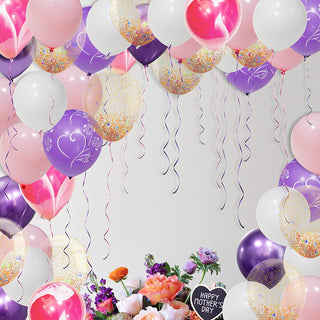 Pink, Violet and White Balloons kit  (41 pcs) 1