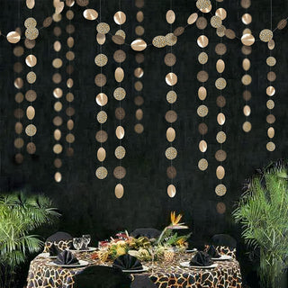 Leopard Rosette Shiny Champagne Pearly Coffee Circle Garland 1