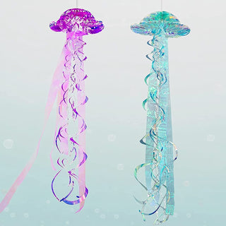 Glitter Iridescent Purple and Blue Jellyfish (2pcs) 1
