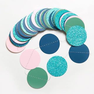 Blue Pink Green Circle Garland for Little Mermaid Party Decoration 2