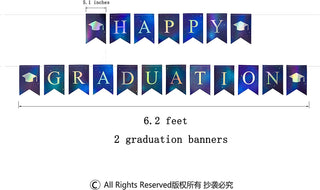 Iridescent Happy Graduation Banners in Royal Blue (2pcs) 7