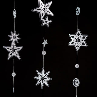 6 Strings Glitter Silver Star Garland for Party Decorations 2