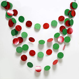 Green and Red Circle Dots Christmas Garland (4pcs)