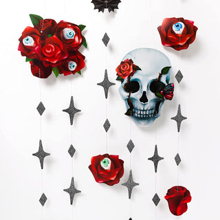 6 pcs Rose Skull Garlands for Halloween Party Decoration 2