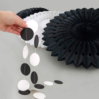 Black and White Halloween Party Circle Dots Garland 2