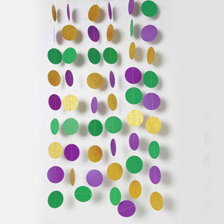 Gold Purple Green Circle Dots Garland Kit Mardi Gras Decor 2