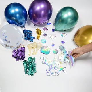Under the Sea Balloons and Holographic Bubble Garlands Set (42 pcs) 5