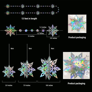 3D Iridescent Snowflake (Holographic) 2