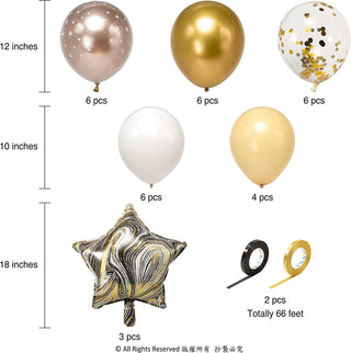 Champagne Gold Balloons with Confetti Balloon Set (31pcs) 7