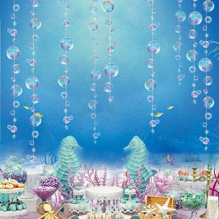 Mermaid Theme Transparent Purple and Blue Bubble Garlands (4pcs) 4