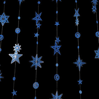 6 Strings Glitter Blue Star Garland for Blue Party Decorations 2