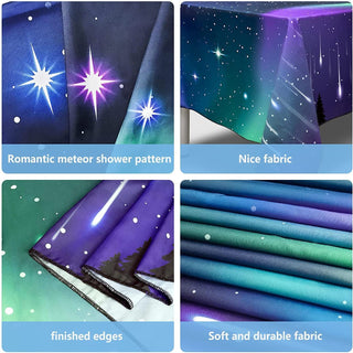9x5 ft Galaxy Aurora Shooting Star Tablecloths 2