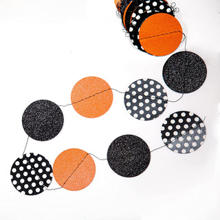 4pcs Glitter Black Orange White Dot Circle Garland 2