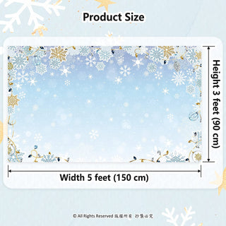Fabric Snowflake Christmas Backdrop 5x3 ft