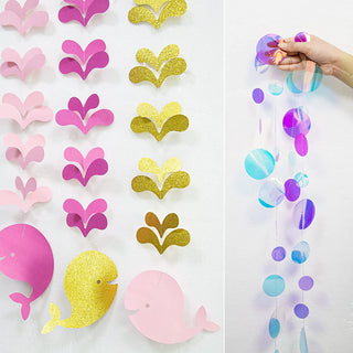 Glitter Gold Rose Pink Whale Bubble Garlands  2