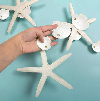 Paper White Starfish and Sea Shell Garlands (20ft) 2