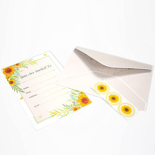 Sunflower Invitation Cards with Envelops and Stickers Set (12pcs) 2