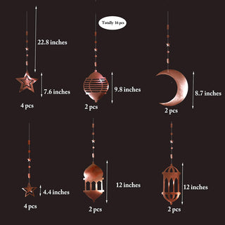 Rose Gold Star, Moon and Lantern Islamic Ramadan Garland 2