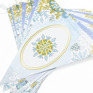 Snowflake Bunting Flag Banners in Blue and Purple 28ft 6