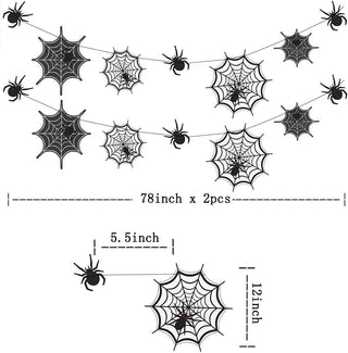Black Spider Web Garland for Halloween 3