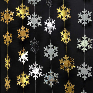 4pcs Winter Wonderland Shining Silver Gold Snowflakes Garland 3