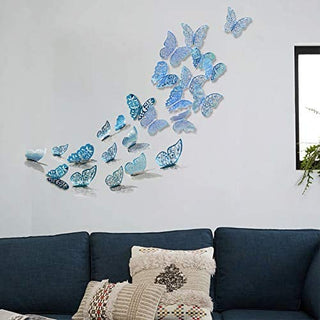3D Teal Blue Butterfly Wall Decal (Teal Blue A) 3