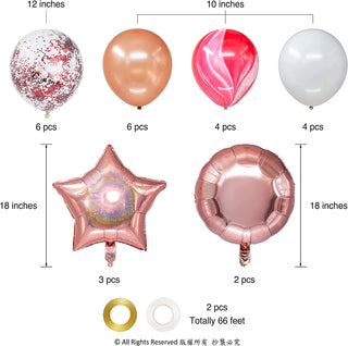 Pink White Rose Gold Balloons (25pcs) 8