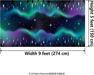 9x5 ft Galaxy Aurora Shooting Star Tablecloths 3
