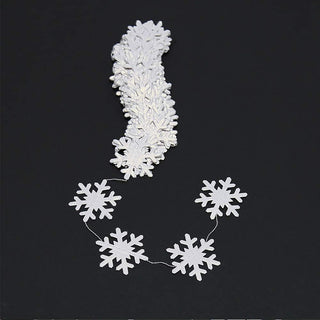 4pcs Pearl White Icy Snowflake Garland Kit Hanging Christmas Decorations 3