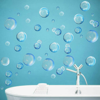 Under the Sea Theme Blue Bubble Wall Decal Sticker (72pcs) 3