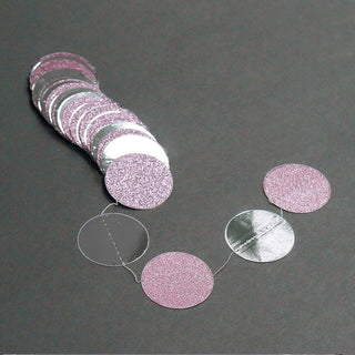Bridal Shower Circle Garlands in Glitter Pink & Metallic Silver (4pcs) 5